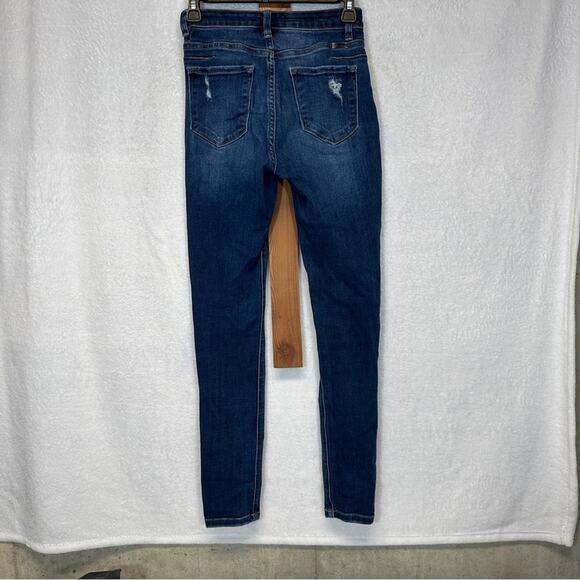 Kancan Dark Wash High Rise Distressed Skinny Jeans Size 24 - Picture 4 of 10